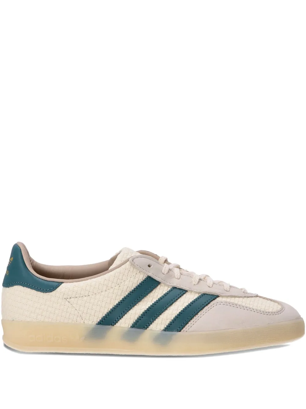 Adidas Originals Gazelle three-stripe textured sneakers Neutrals