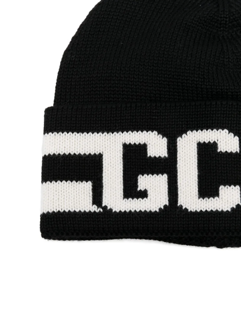 Gcds Kids logo-detail beanie hat - Zwart