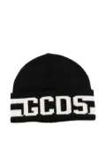 Gcds Kids logo-detail beanie hat - Black