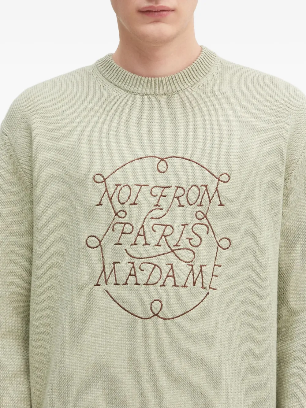 Drôle De Monsieur La Maille Slogan Tresses trui met logo Groen