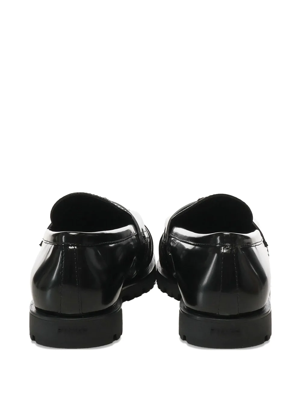 PINKO pleated logo-plaque loafers Blacks and greys