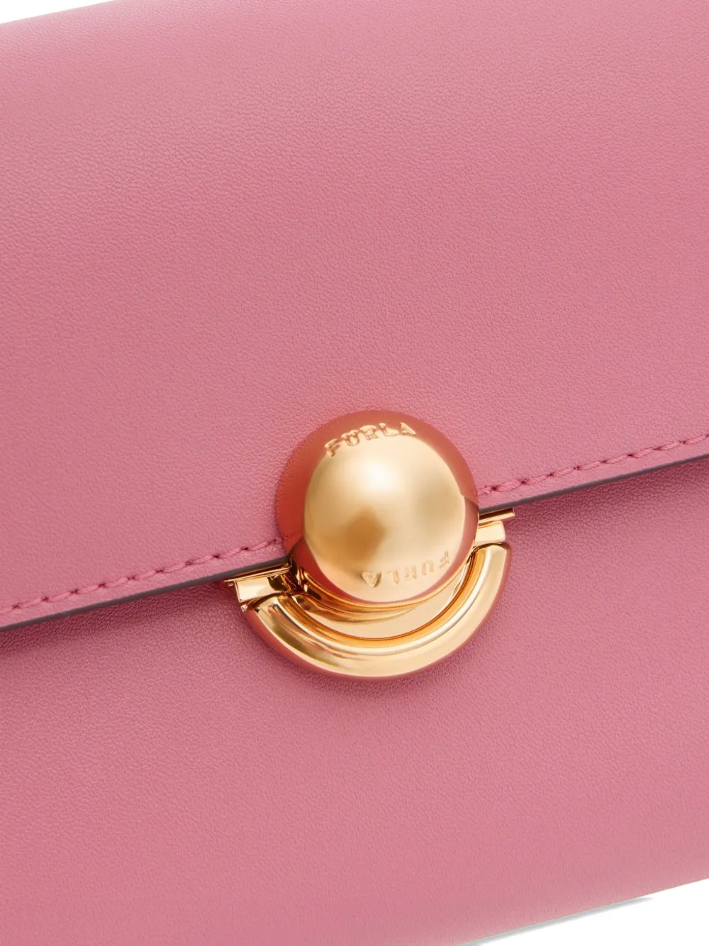 Furla Ball-clasp Leather Mini Bag In Pink