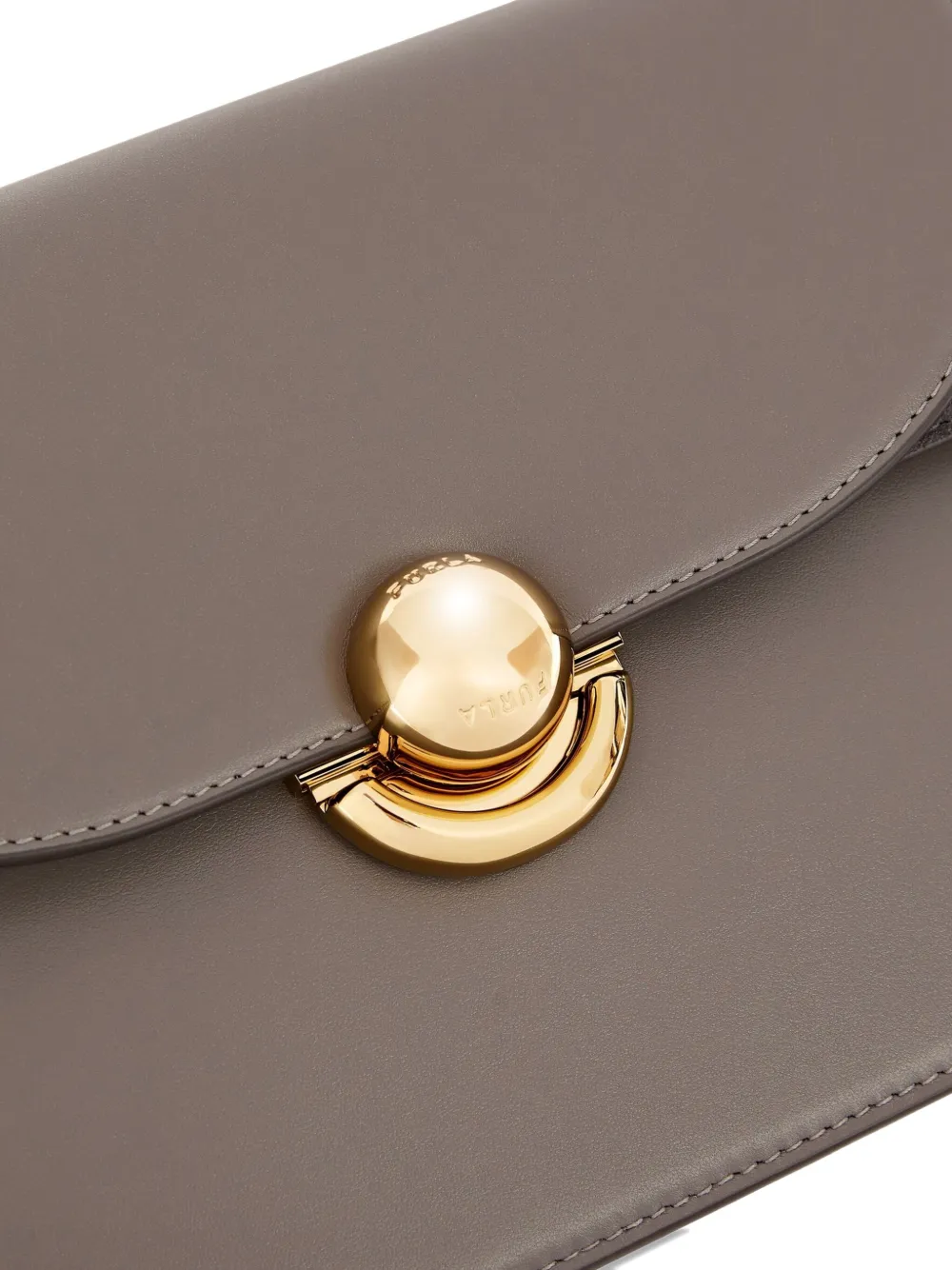 Furla Sfera Curved-flap Cross Body Bag In Gray