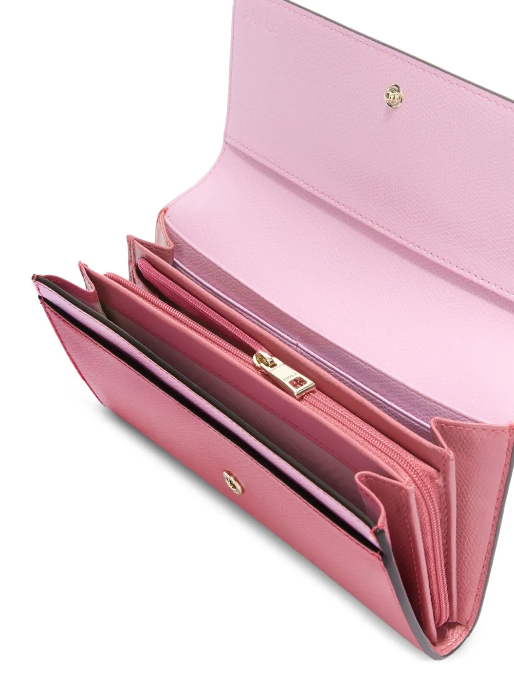 Furla Logo-plaque Leather Wallet In Pink