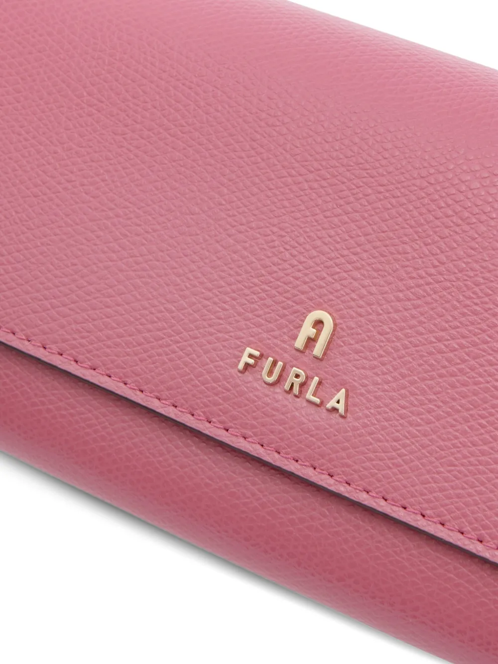 Furla Logo-plaque Leather Wallet In Pink