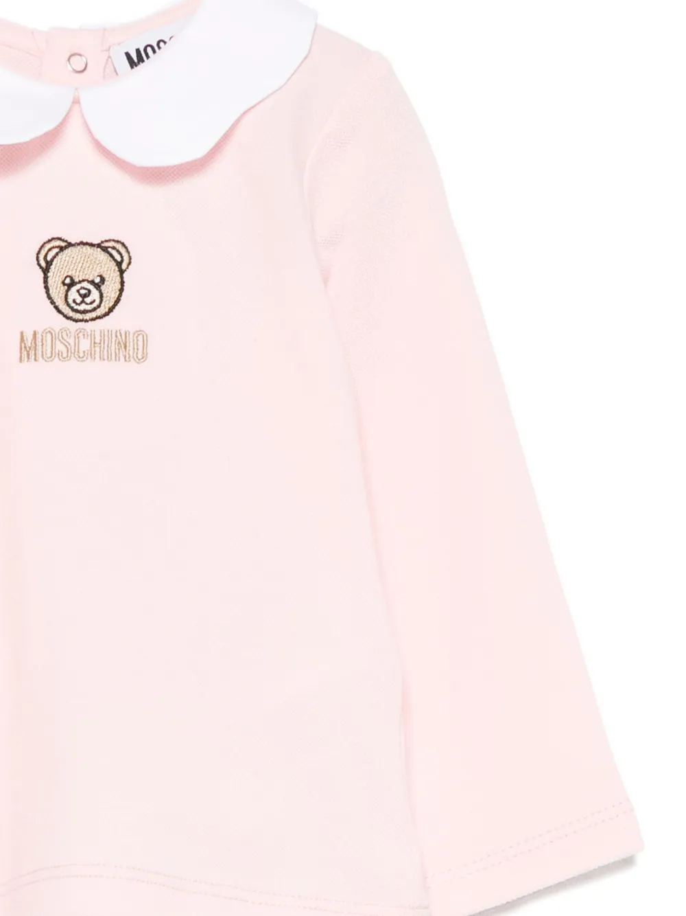 Moschino Kids Top met Peter Pan kraag en borduurwerk Roze
