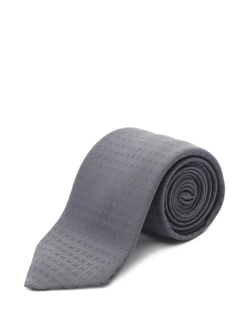 Hermès Pre-Owned 2020s H pattern silk tie | Grey | Image 1
