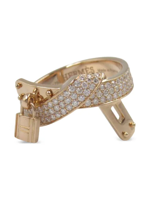 Hermès Pre-Owned 18K rose gold Kelly Gavroche diamond ring