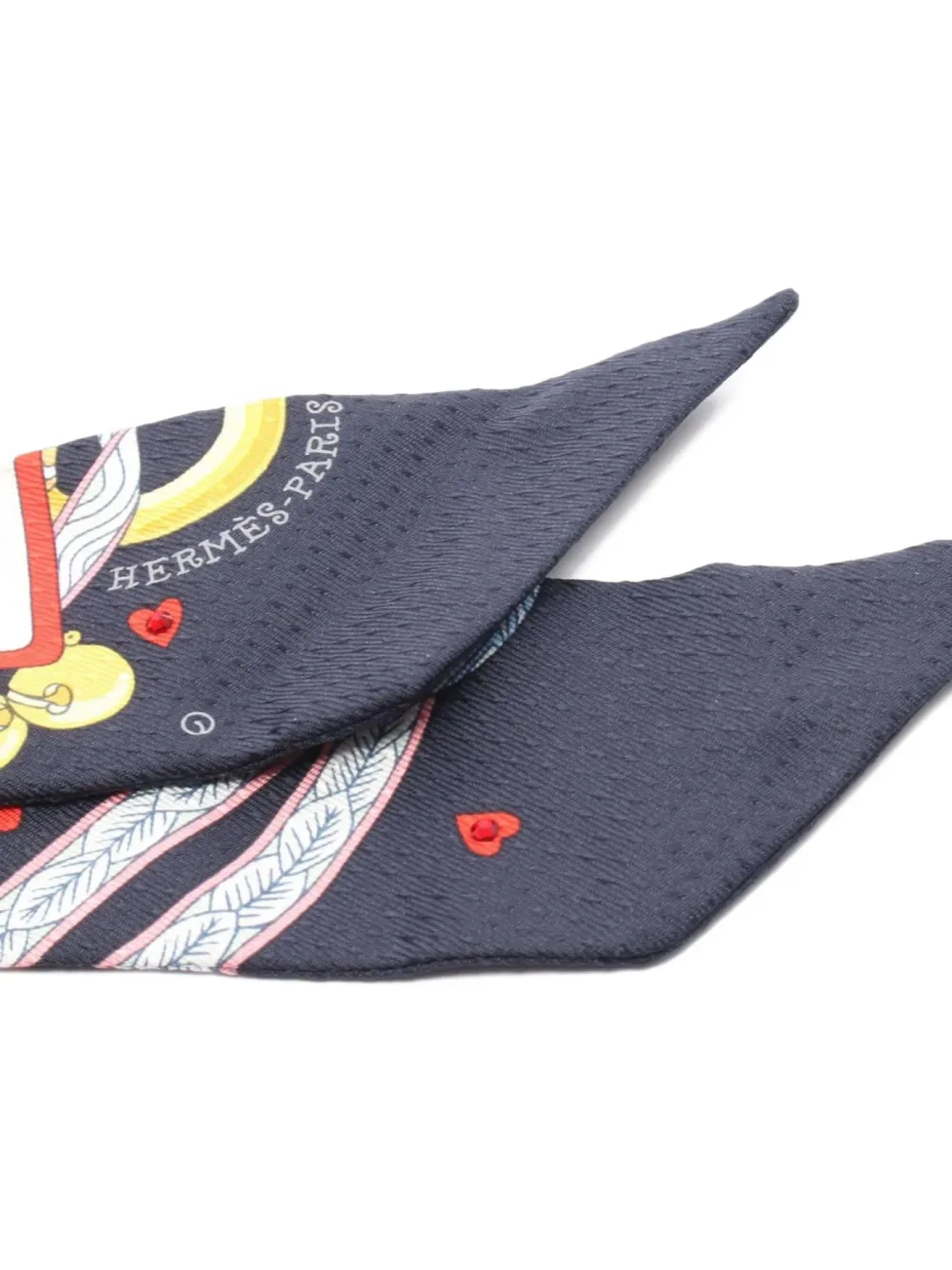 Hermès Pre-Owned 2020s Dame De Coeur ribbon scarf | Image 2