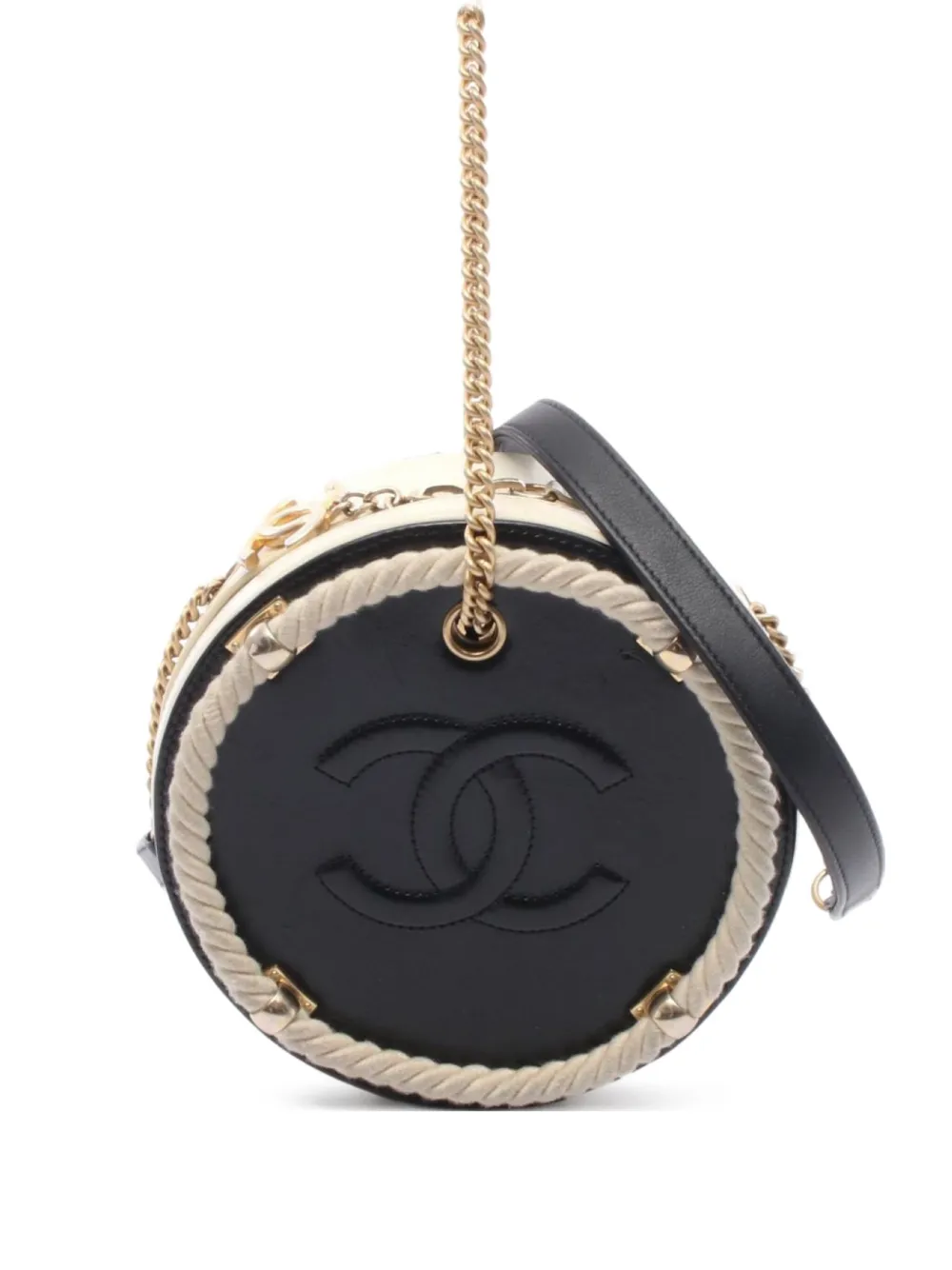 CHANEL Pre-Owned 2019 coco mark matelasse round bag | Black | Image 1