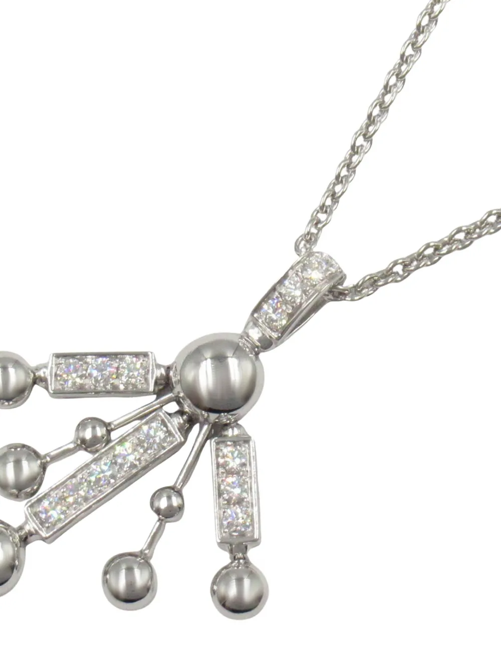 Pre-owned Bvlgari 18kt White Gold Astrale Fireworks Necklace In Silver