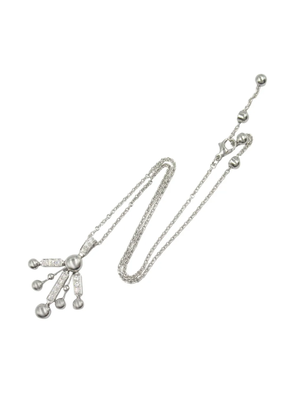 Pre-owned Bvlgari 18kt White Gold Astrale Fireworks Necklace In Silver