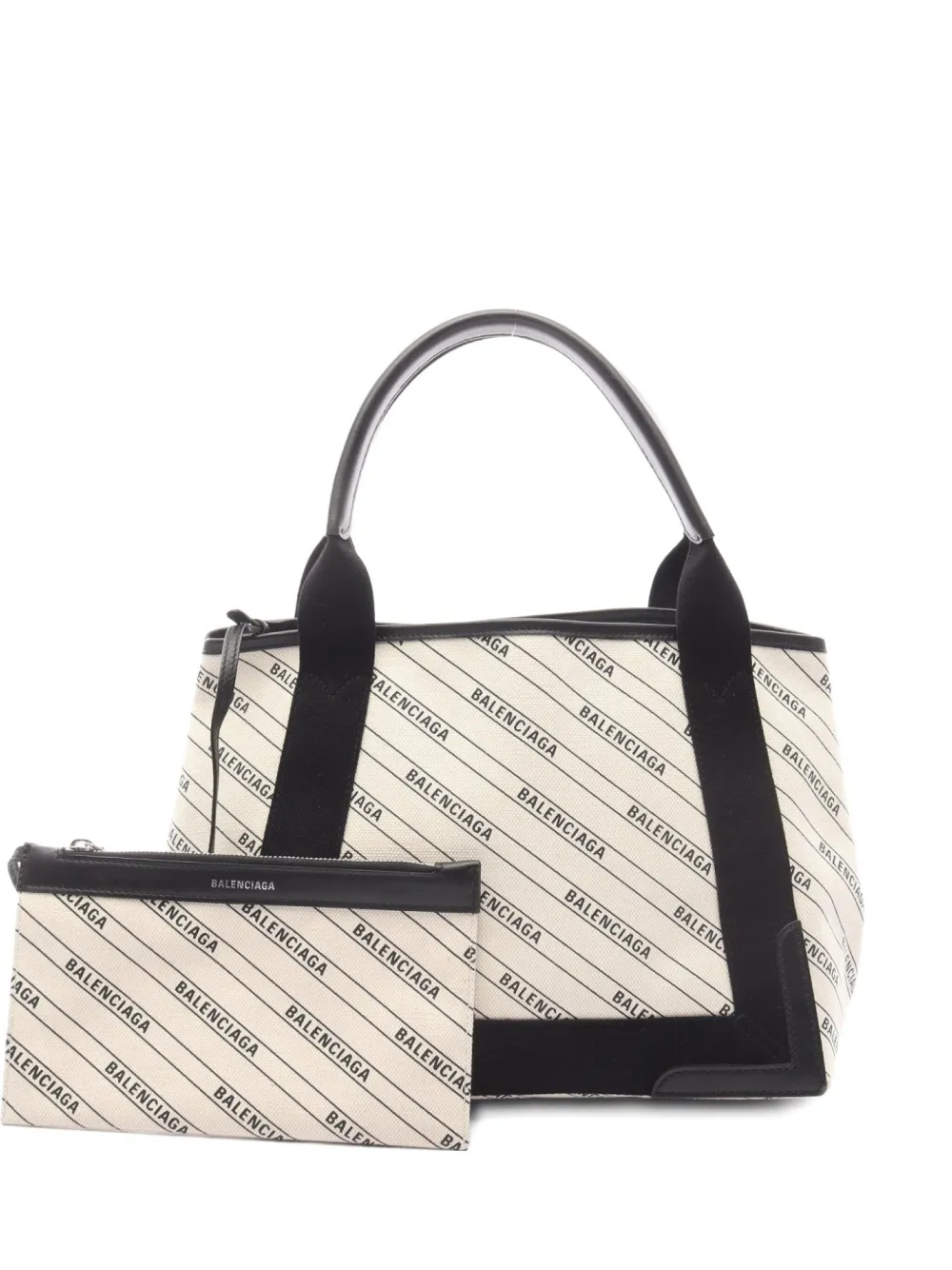 Balenciaga Pre-Owned 2010s logo-print striped handbag | White | Image 1