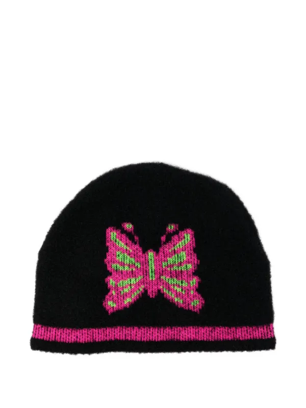 Chopova Lowena Cyber Butterfly Beanie | Black | FARFETCH NO
