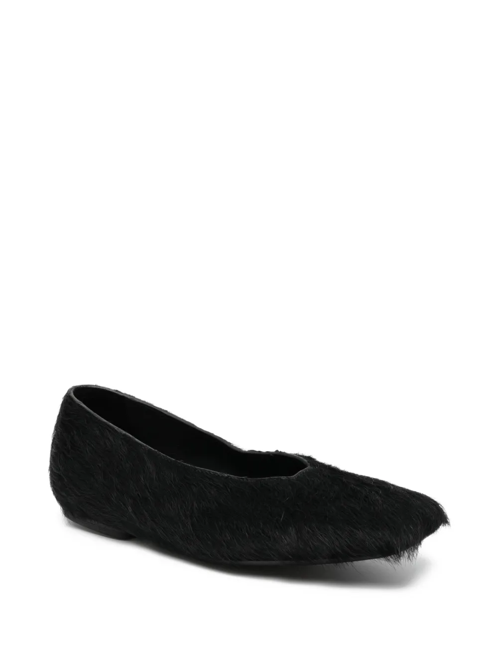 Rick Owens leather ballet flats Black