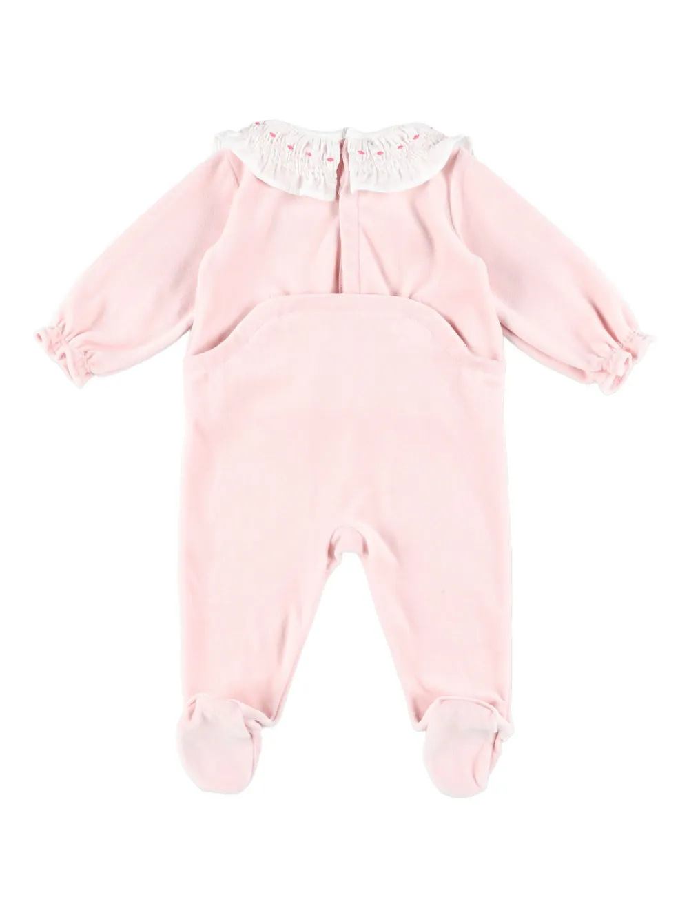 Petit Bateau Fluwelen pyjama met geborduurde kraag - Roze