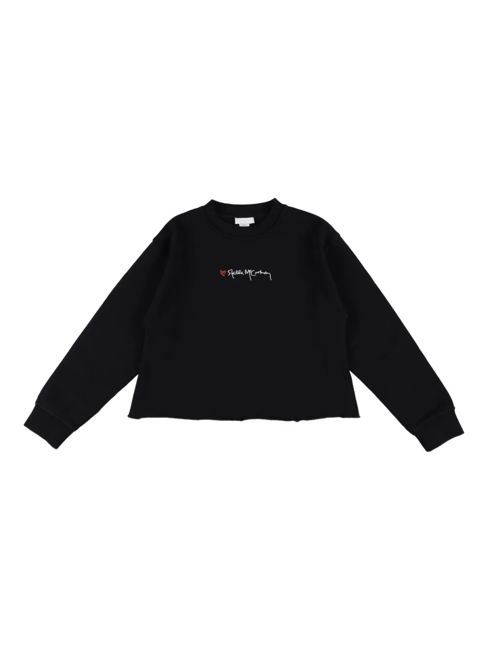 Stella McCartney Kids embroidered fleece top Zwart