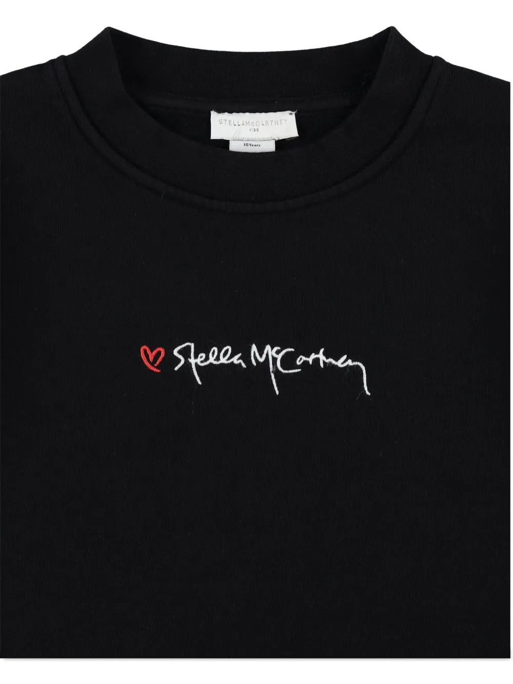 Stella McCartney Kids embroidered fleece top Zwart