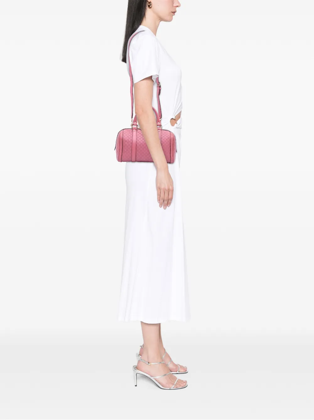 Pre-owned Gucci 2016-2025 Small Microssima Joy Boston Bag Satchel In Pink