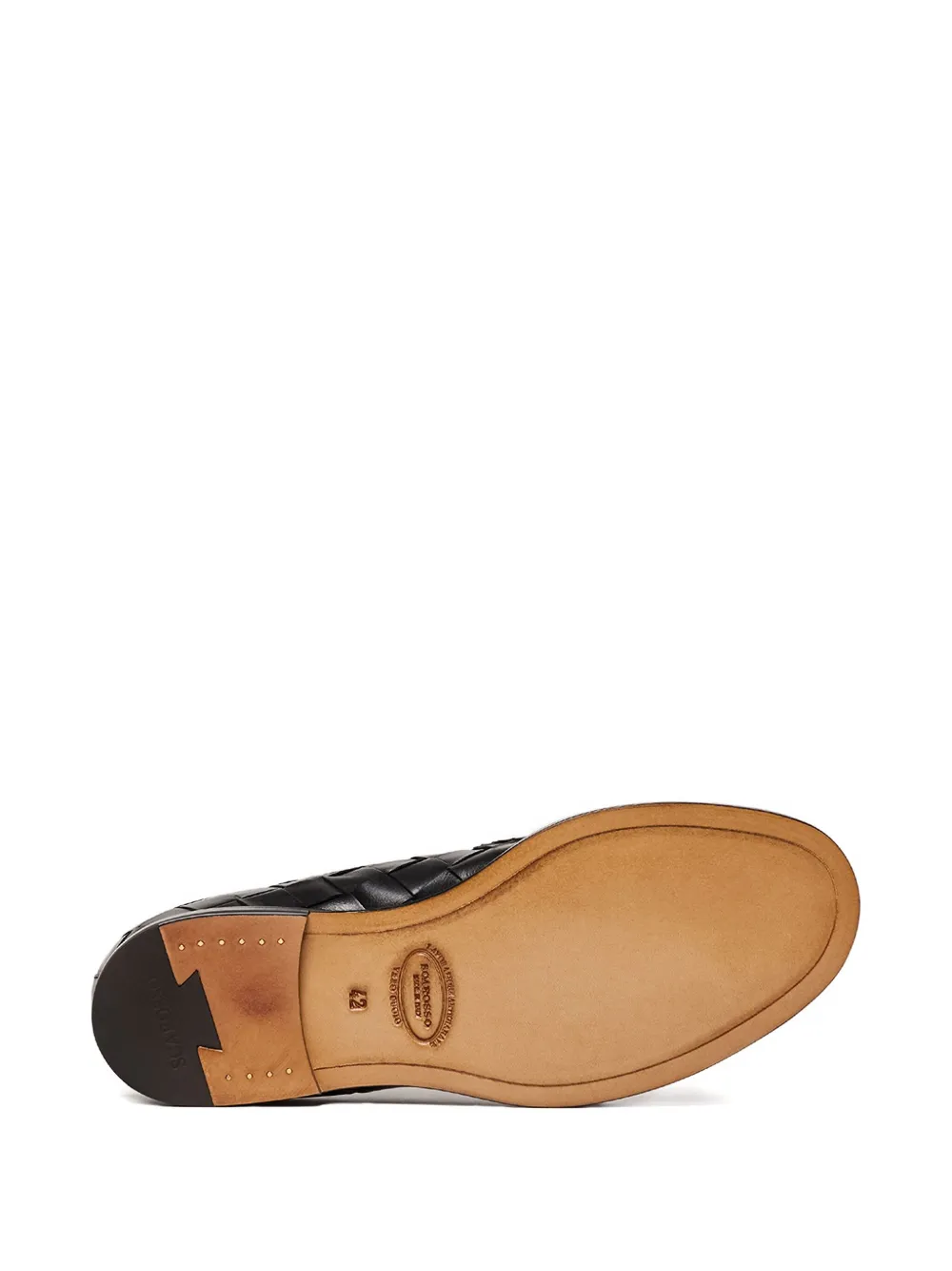 Scarosso Geweven leren loafers Zwart