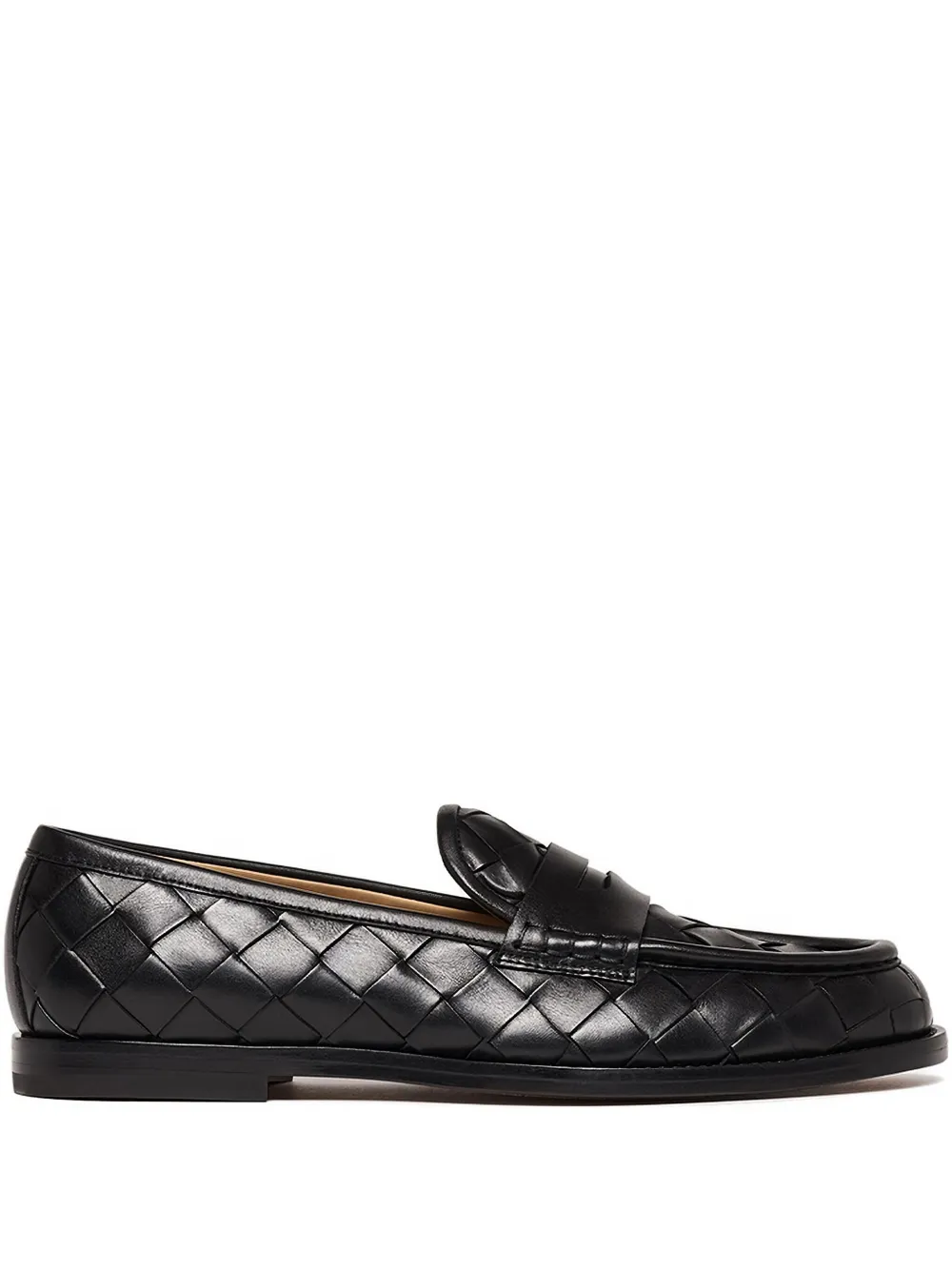 Scarosso woven-leather loafers Black