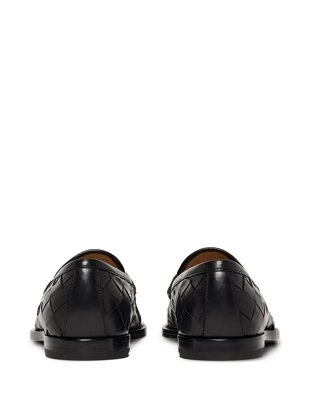 Scarosso Geweven leren loafers Zwart