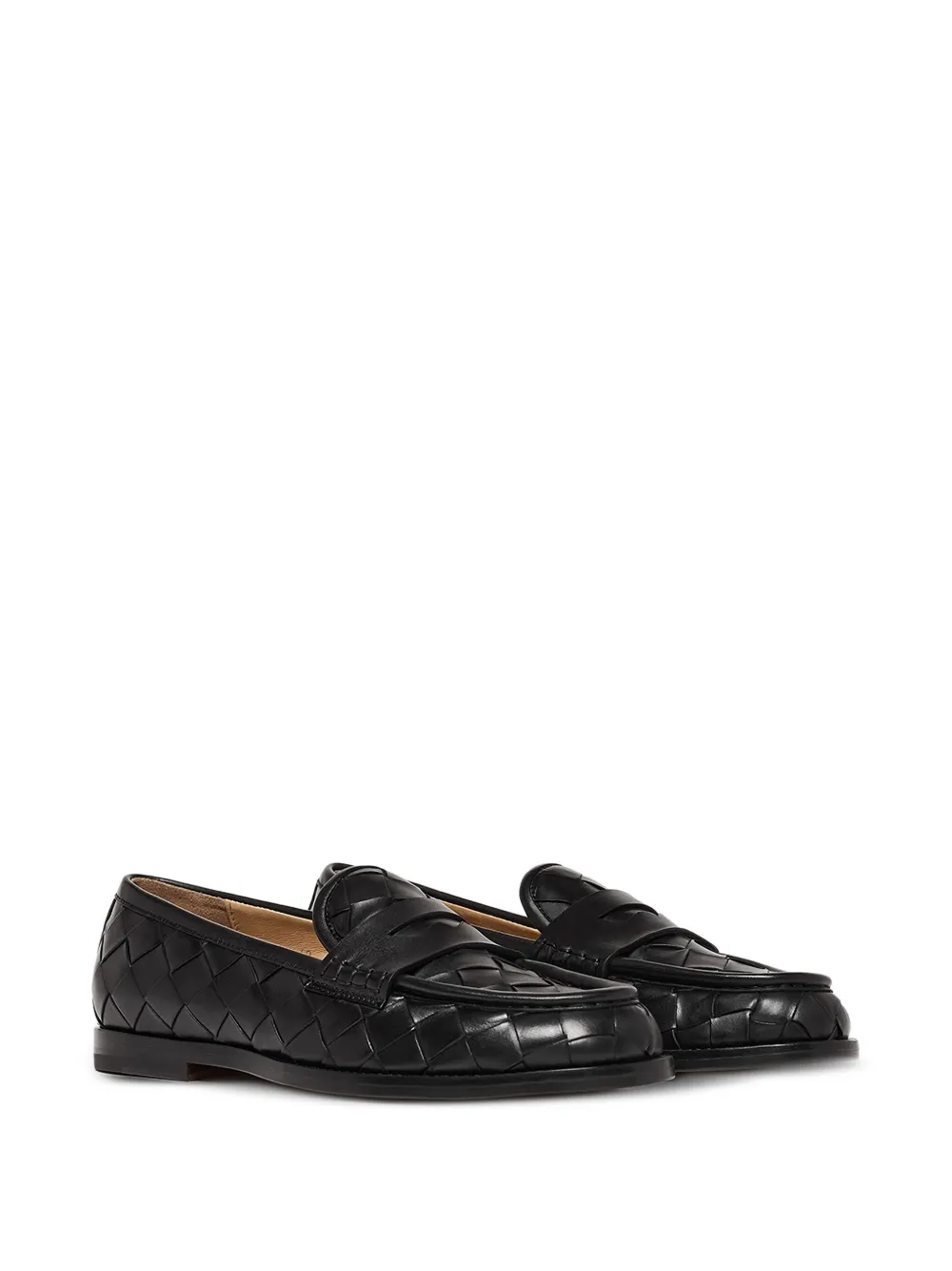 Scarosso Geweven leren loafers - Zwart