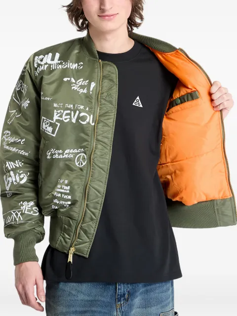 Alpha Industries graphic-print bomber jacket
