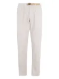 White Sand buckle-fastening cotton trousers