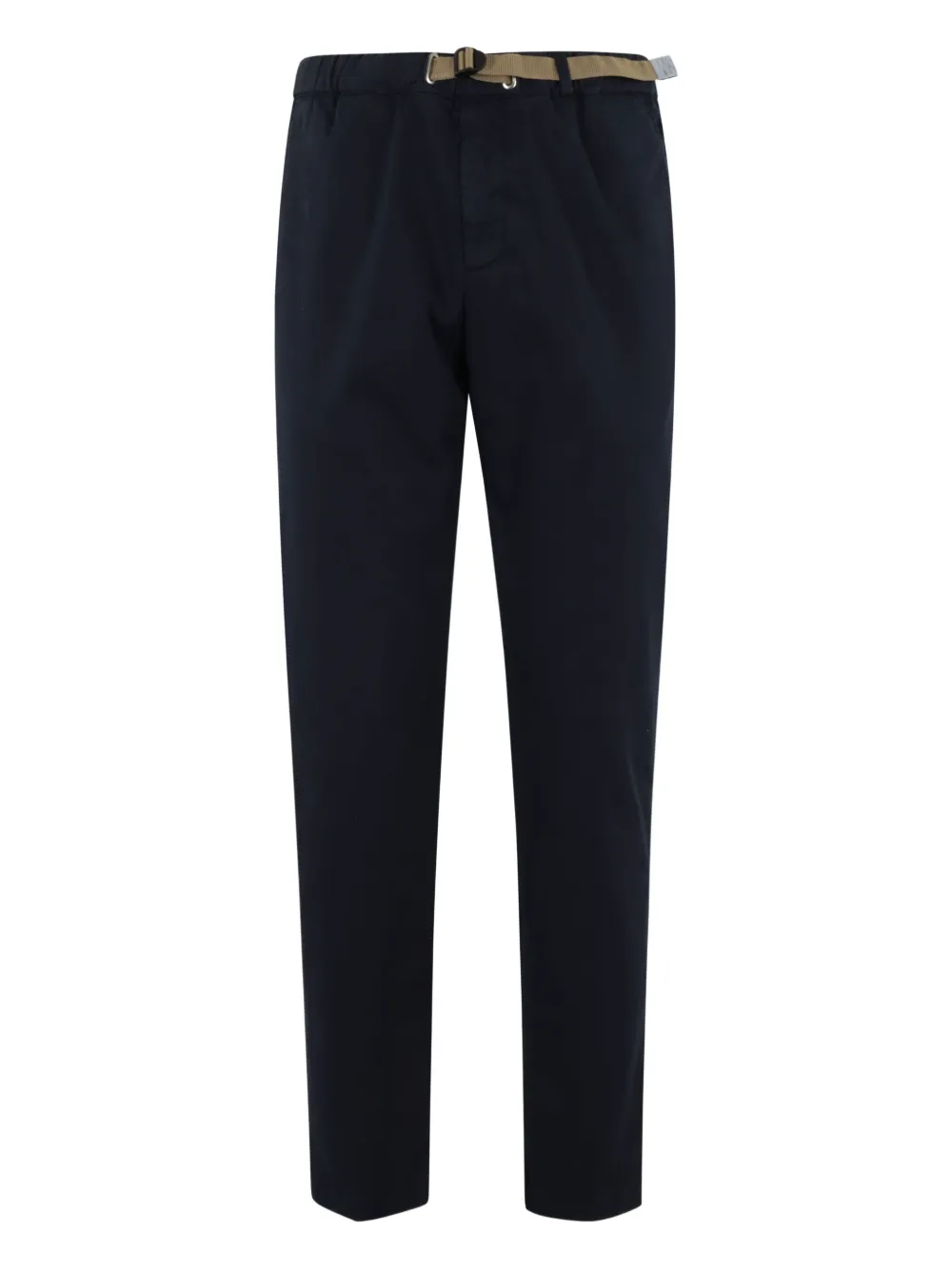 White Sand Broek van katoenblend met gespsluiting Blauw