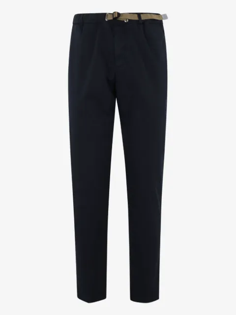 White Sand buckle-fastening cotton-blend trousers