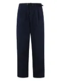 White Sand pleated-front cotton trousers - Blue