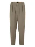 White Sand buckle-fastening pleated-front trousers - Brown