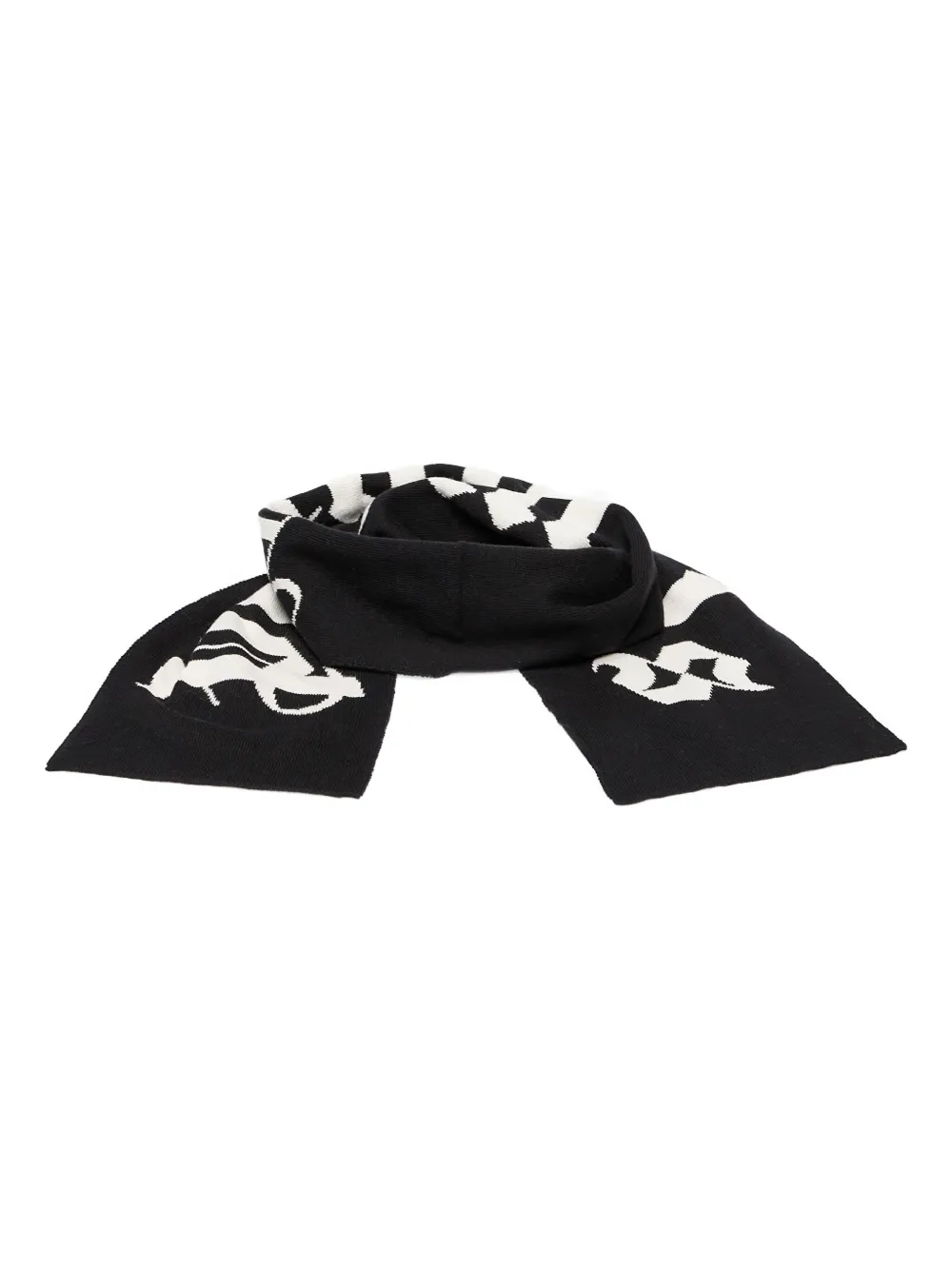 Palm Angels Logo-jacquard Knit Scarf In Black
