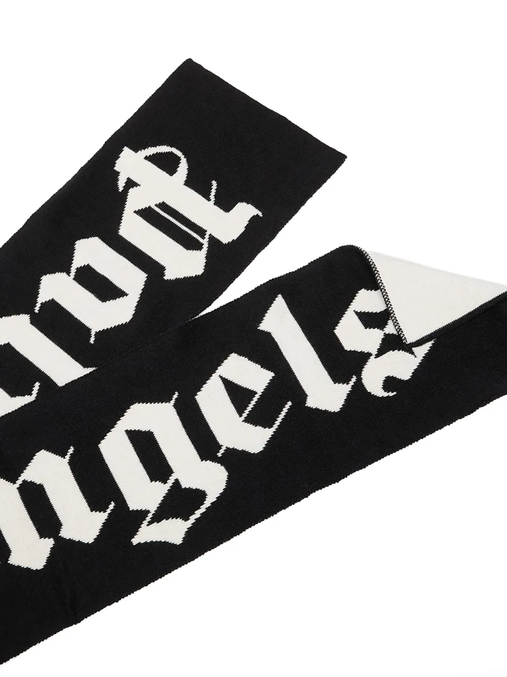 Palm Angels Gebreide sjaal met logo-jacquard Zwart