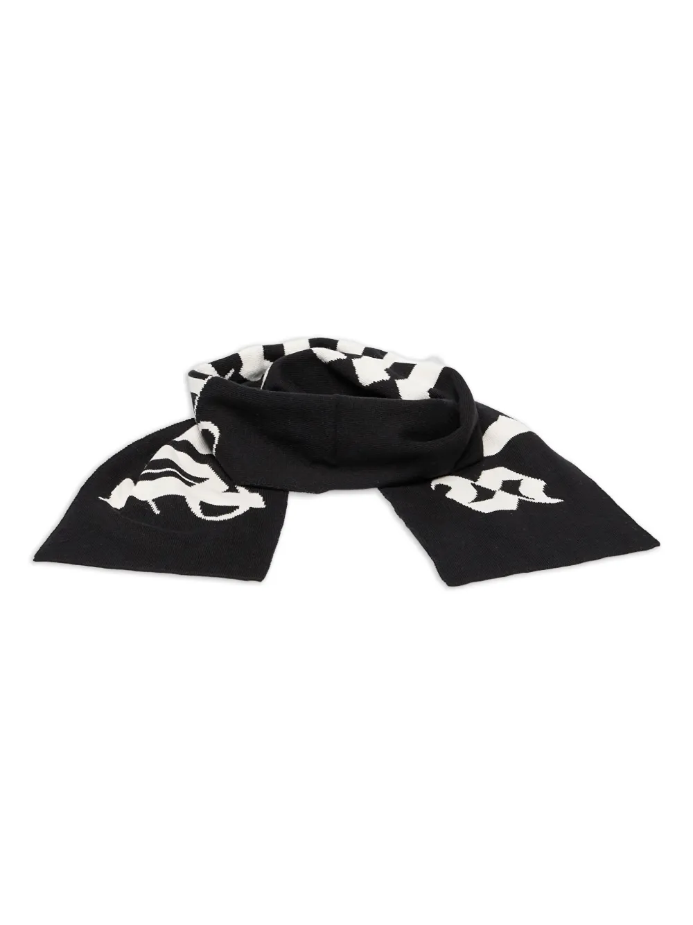 Palm Angels Gebreide sjaal met logo-jacquard Zwart