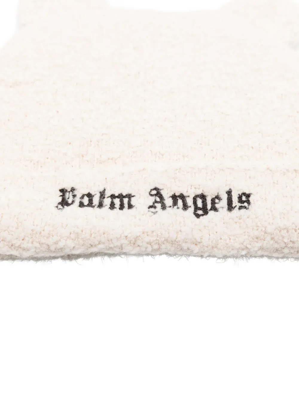 Palm Angels Kids embroidered bear-ear hat - Beige