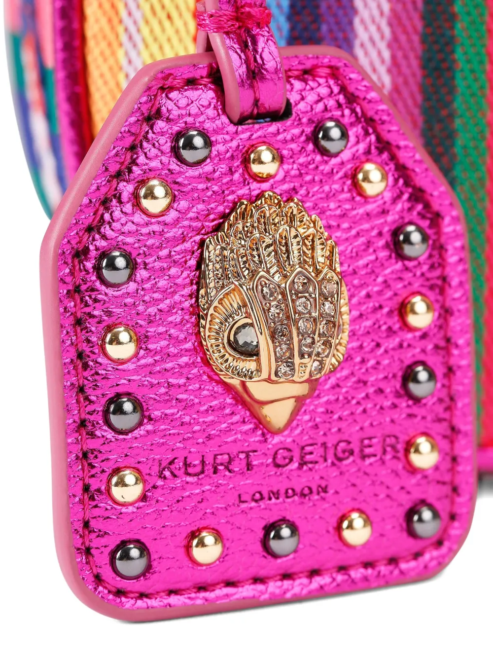 Kurt Geiger Striped Studded Cross Body Bag In Pink