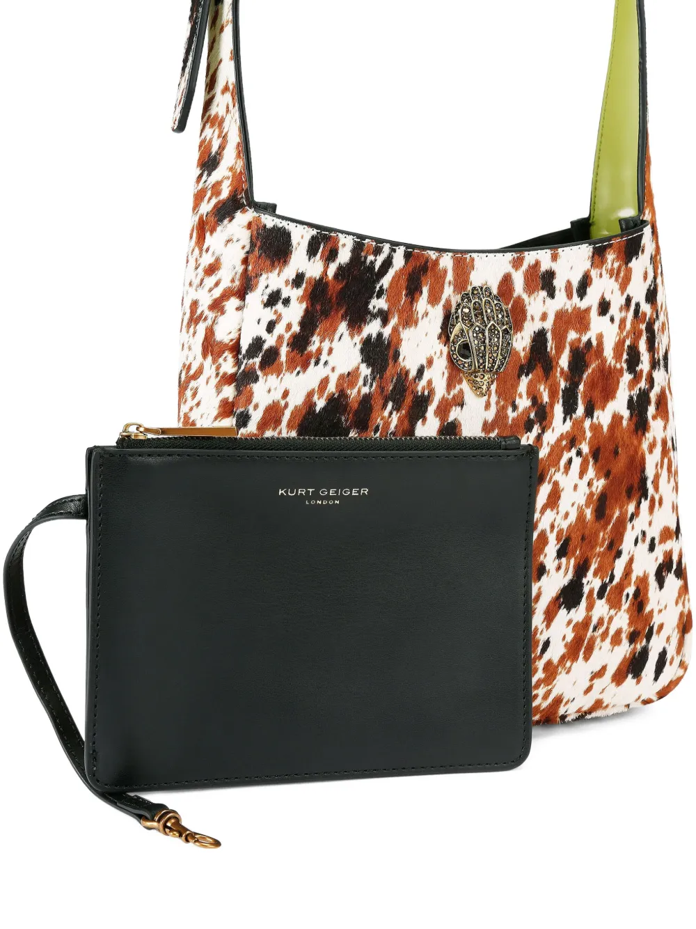 Kurt Geiger Embellished Leather Satchel In Brown