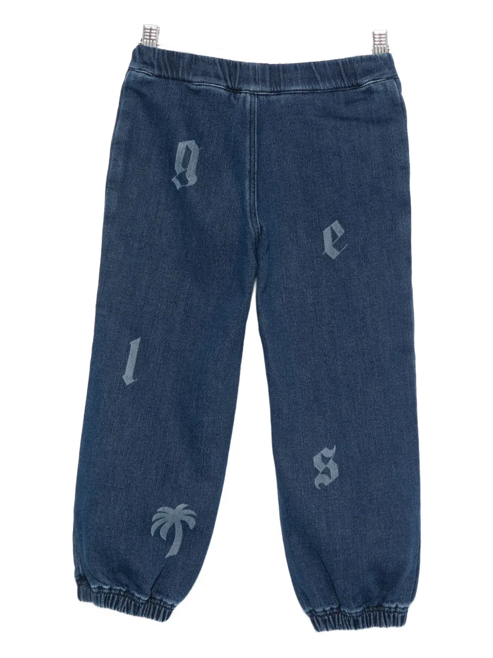 Palm Angels Drawstring-cuffed Jeans In Blue