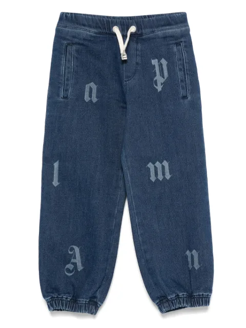 Palm Angels Kids drawstring-cuffed jeans 