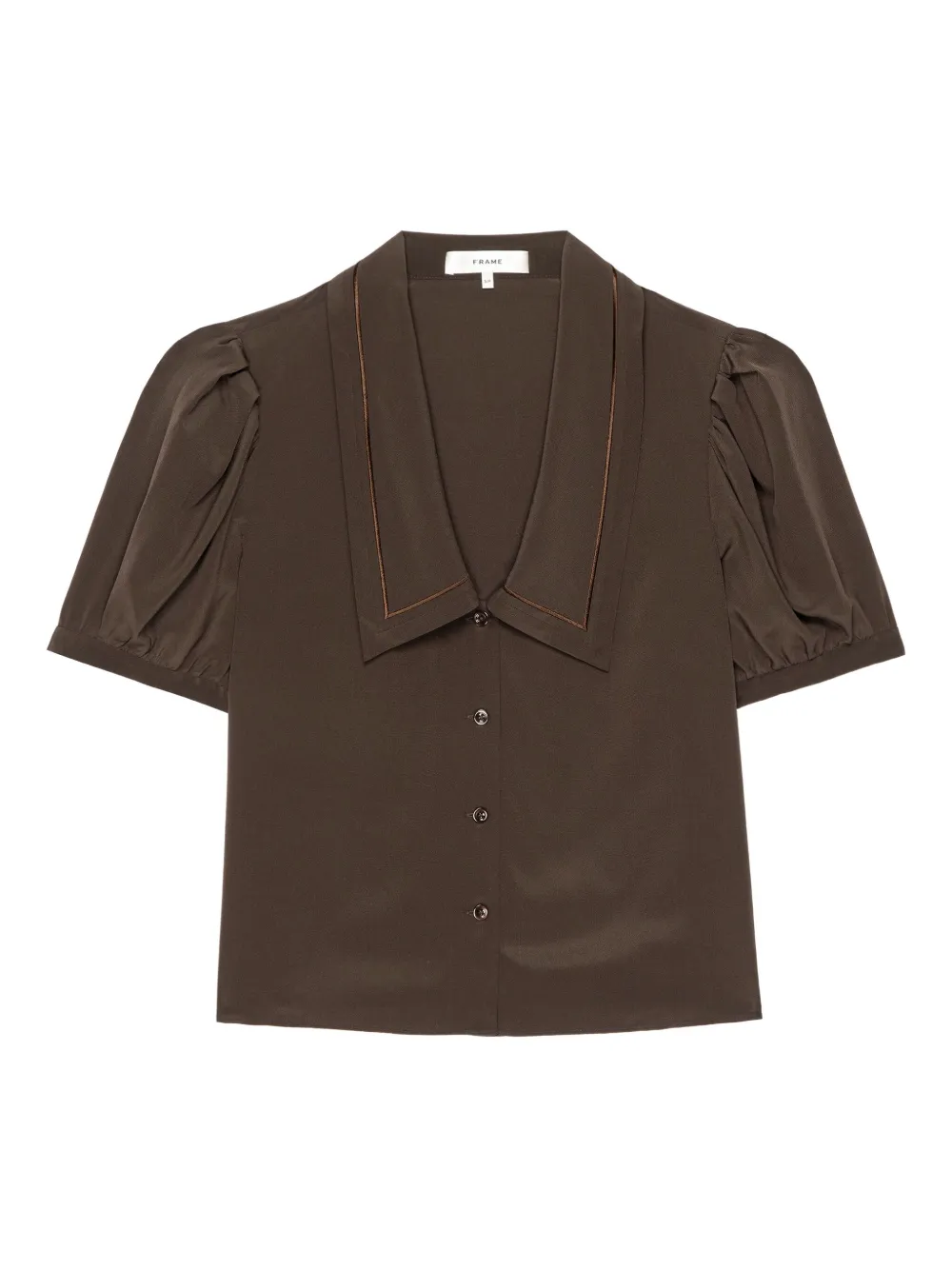 FRAME Shirt met pofmouwen Bruin