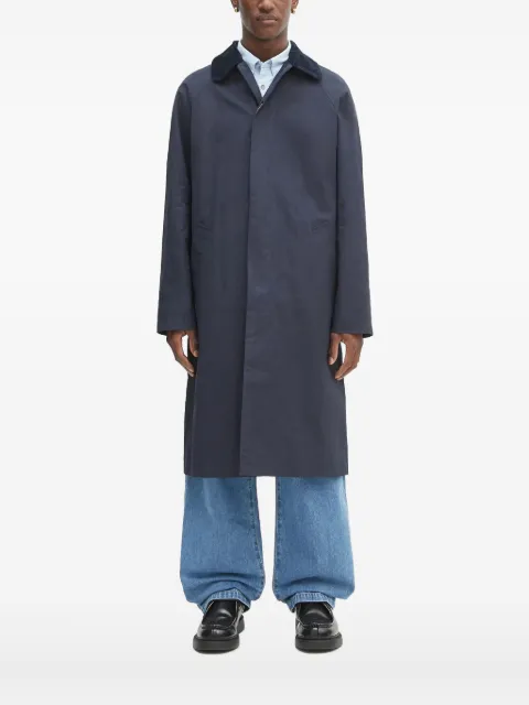 A.P.C. corduroy-collar long coat