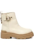 PINKO buckle-detail platform boots - White