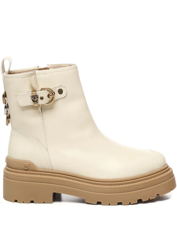 PINKO buckle-detail Platform Boots White FARFETCH PH