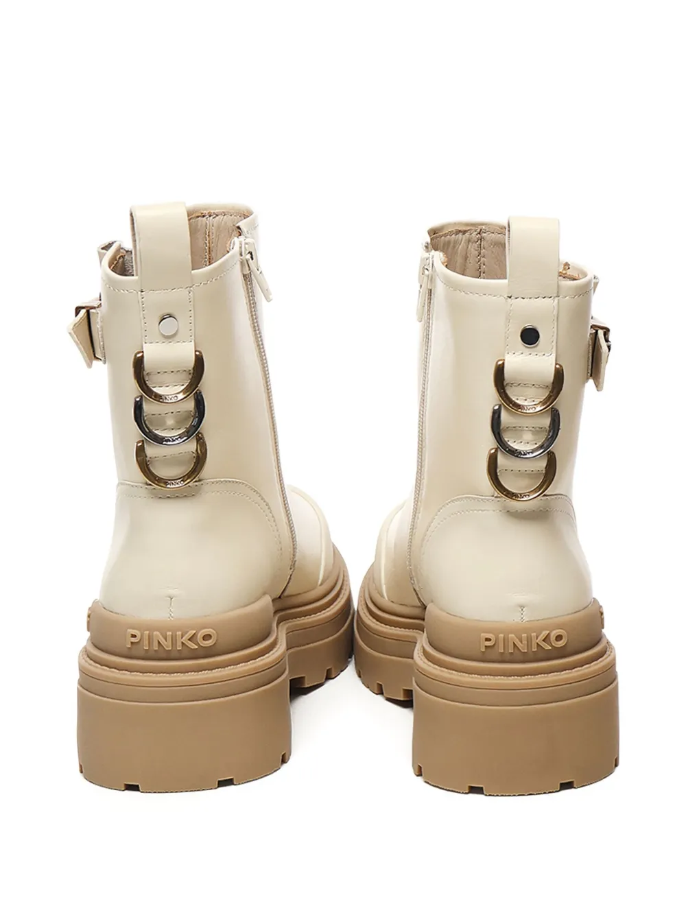 PINKO buckle-detail platform boots White