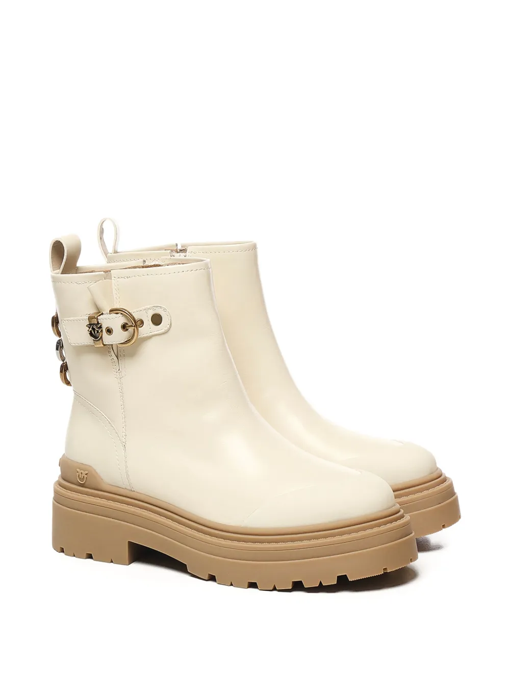 PINKO buckle-detail platform boots White