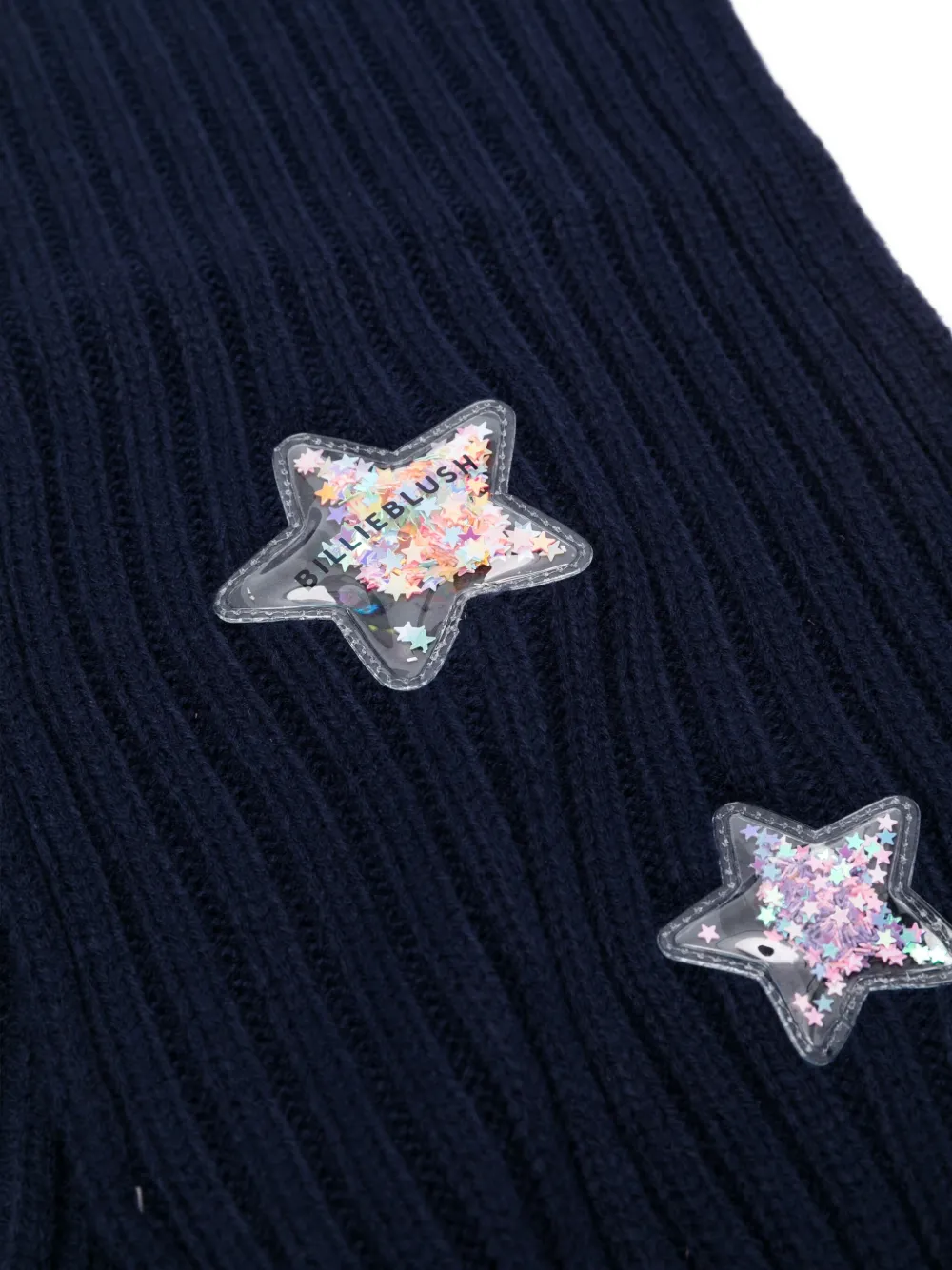 Billieblush star-embellished ribbed scarf - Blauw