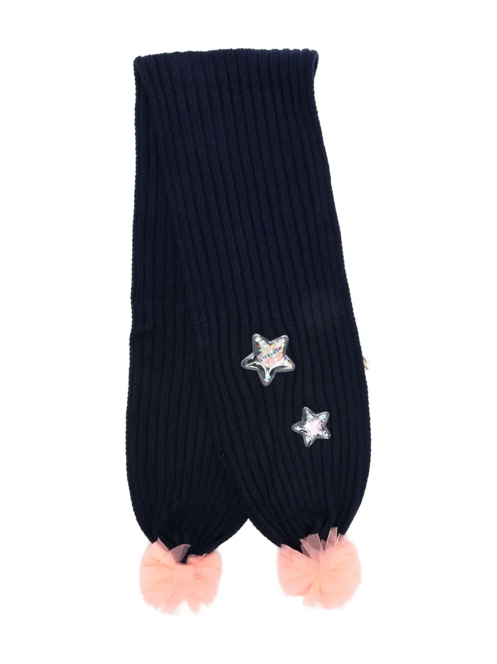 Billieblush star-embellished ribbed scarf Blauw