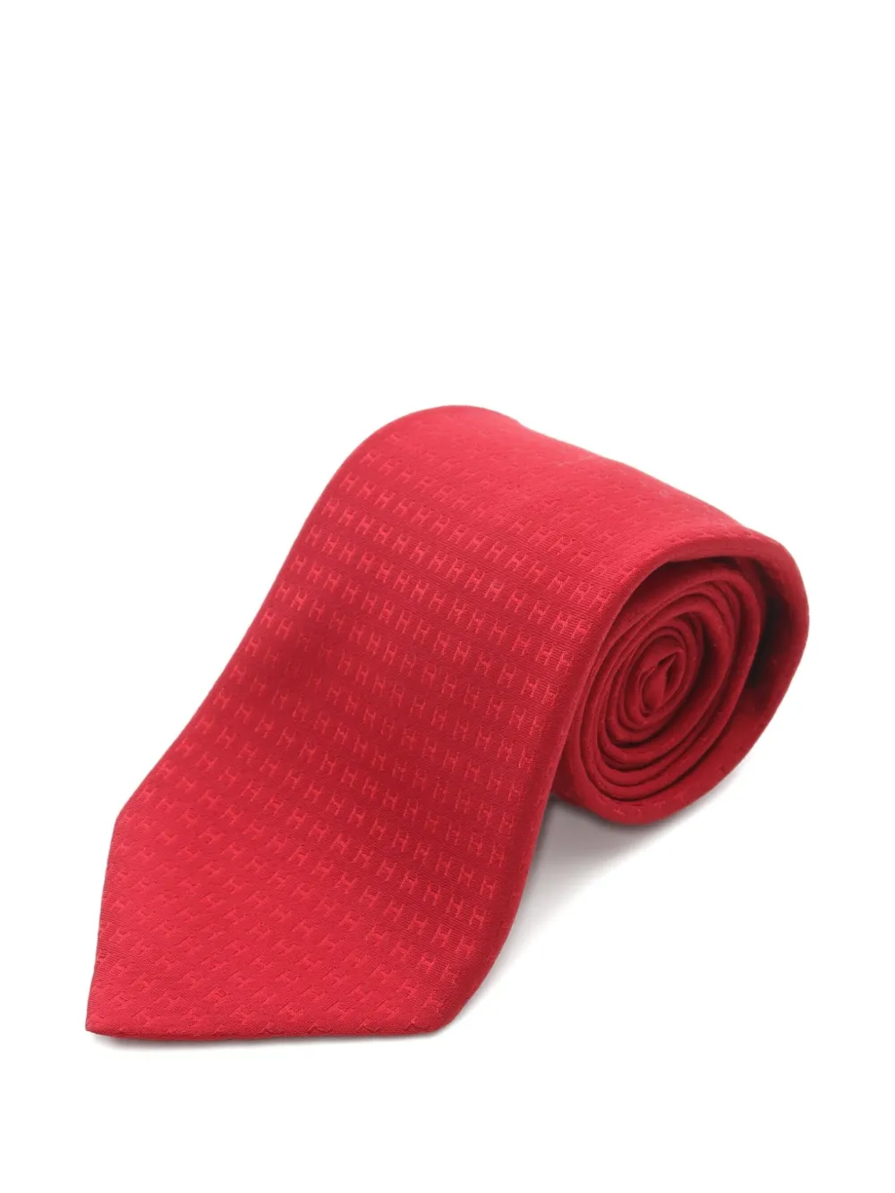 Hermès Pre-Owned H-pattern silk tie | Red | Image 1